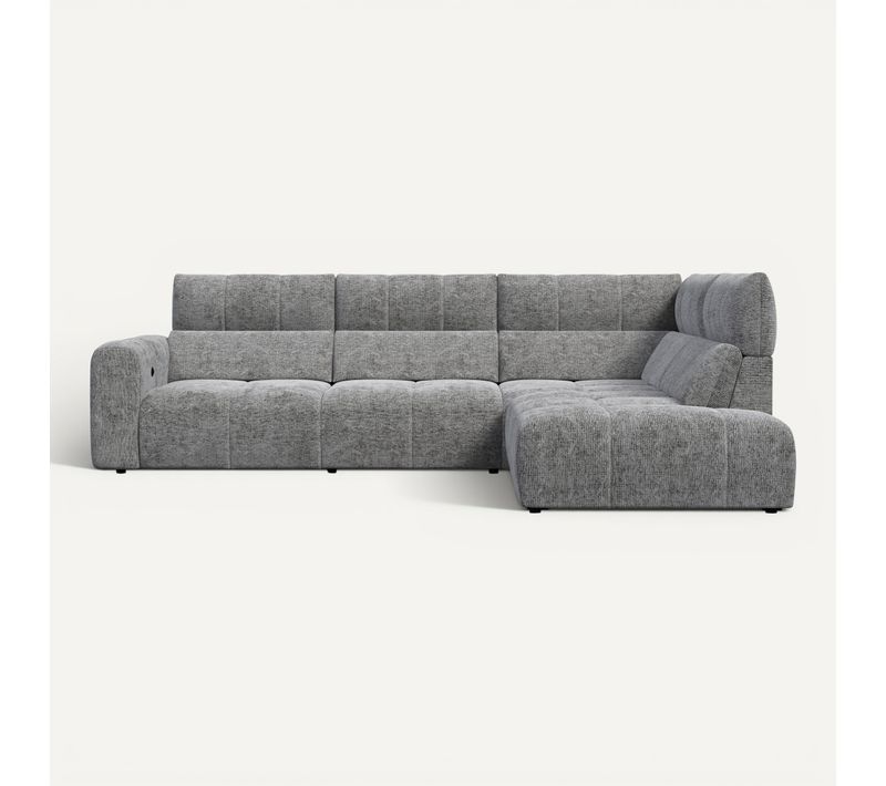 Canapé angle relax électrique droit UNIVERS tissu sajma gris moyen