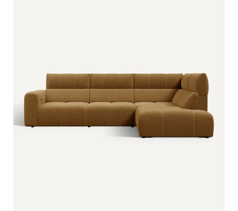 Canapé angle relax électrique droit UNIVERS tissu oro ocre