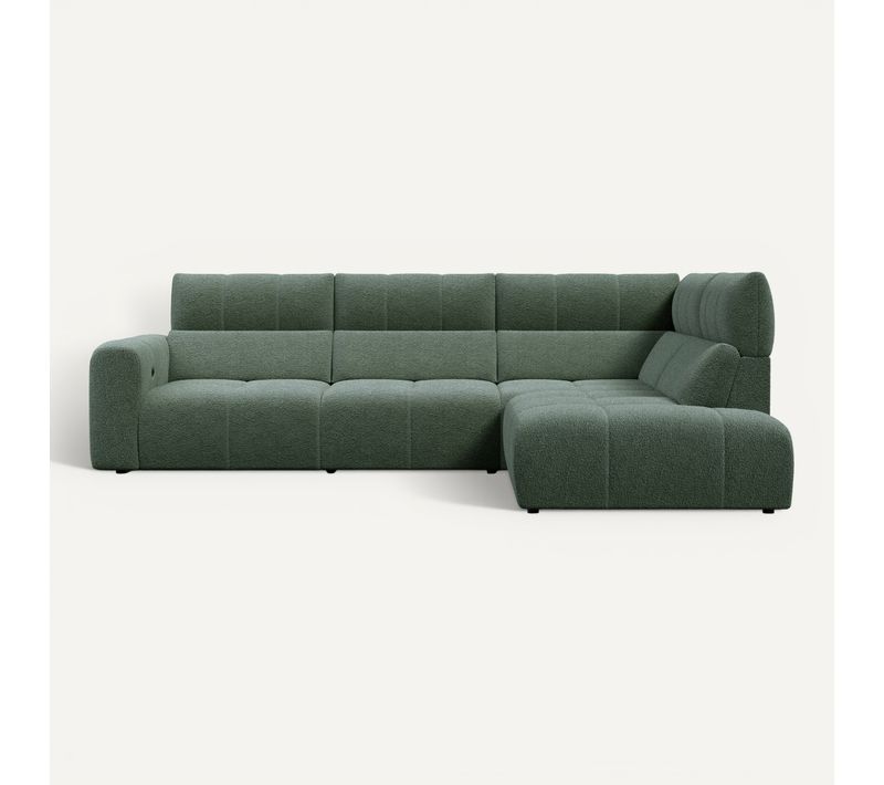 Canapé angle relax électrique droit UNIVERS tissu oro vert