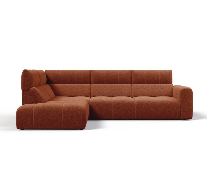 Canapé angle relax électrique gauche UNIVERS tissu oro terracotta