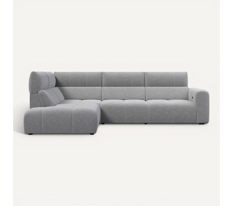 Canapé angle relax électrique gauche UNIVERS tissu oro gris moyen