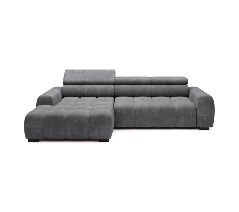 Canapé d'angle relax AUGUSTIN méridienne gauche tissu gris