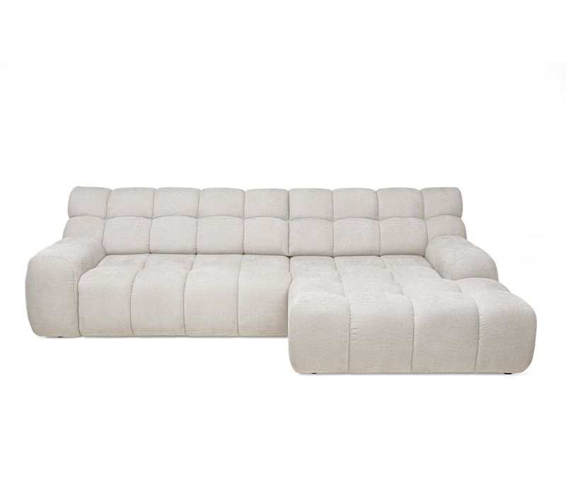 Canapé d'angle relax COCOON méridienne droit tissu beige