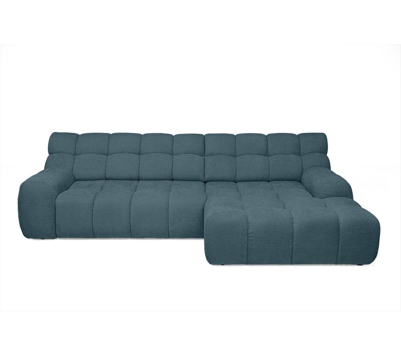 Canapé d'angle relax COCOON méridienne droit bleu clair