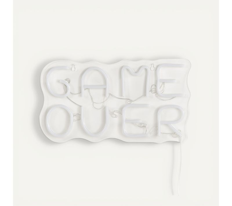 Néon mural LED USB L. 32 cm GAME OVER Multicolore
