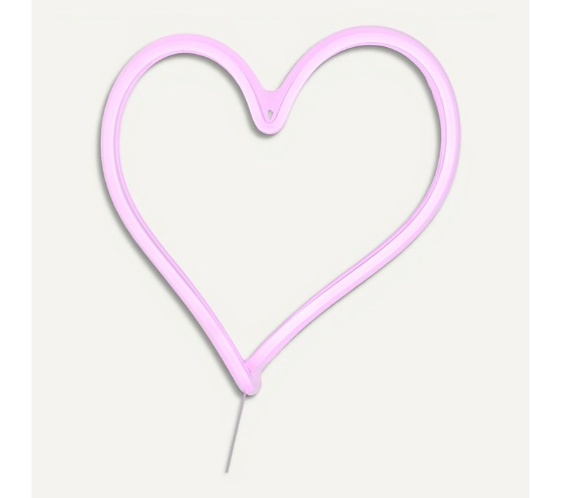 Néon mural Led USB H. 34 cm COEUR Rose