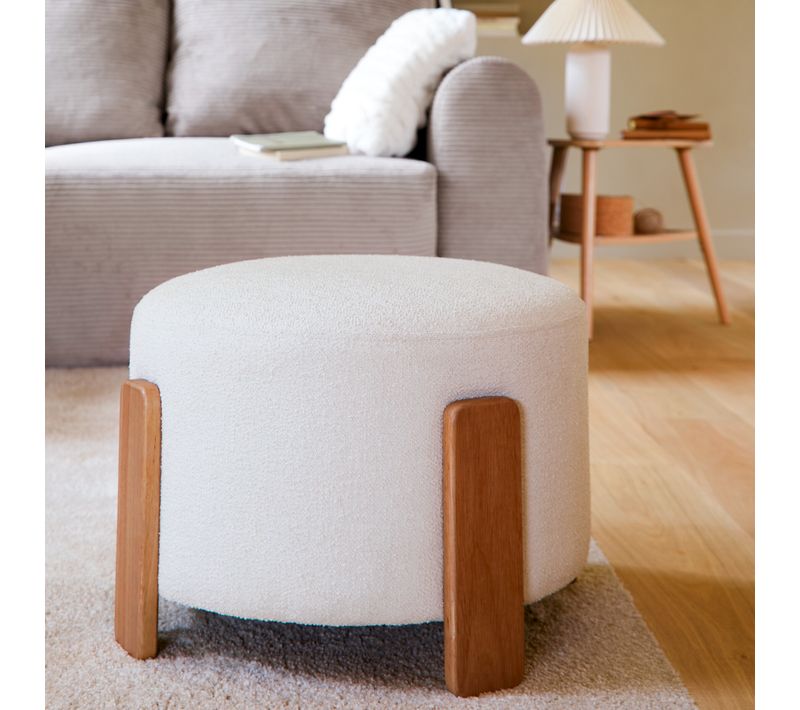 Pouf H. 36 cm BOUCLE Blanc