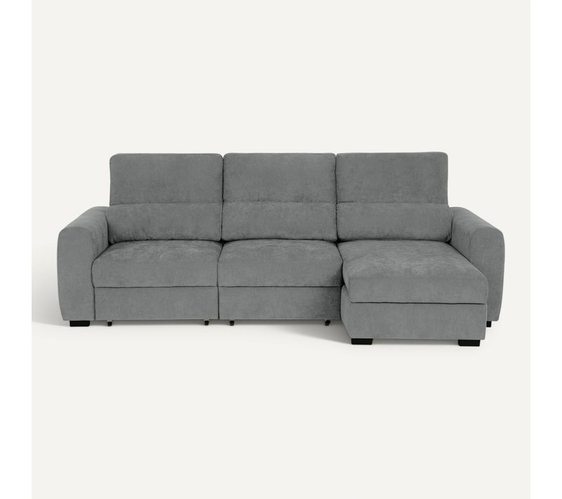 Canapé d'angle méridienne REYNOLDS II tissu gris