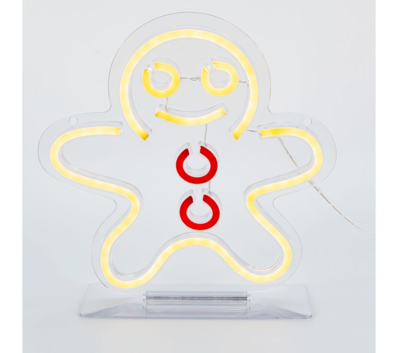 Néon Led USB H. 23 cm PAIN D'ÉPICE Orange et rouge