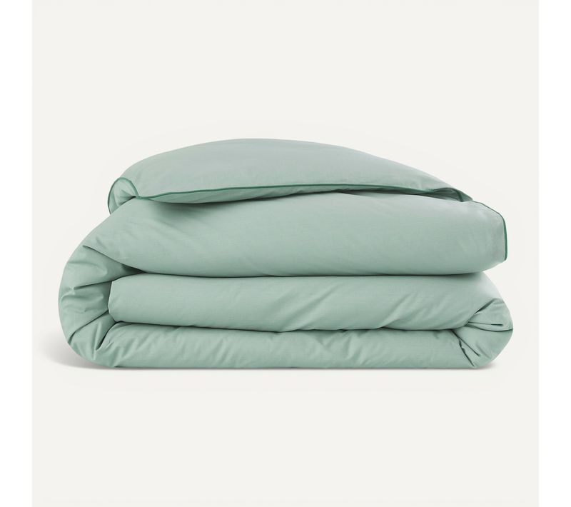Housse de couette 140x200 cm DREAMEA PERCALE SAUGE