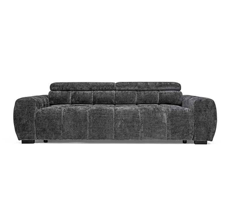 Canapé relax 3,5 places AUGUSTIN tissu gris foncé