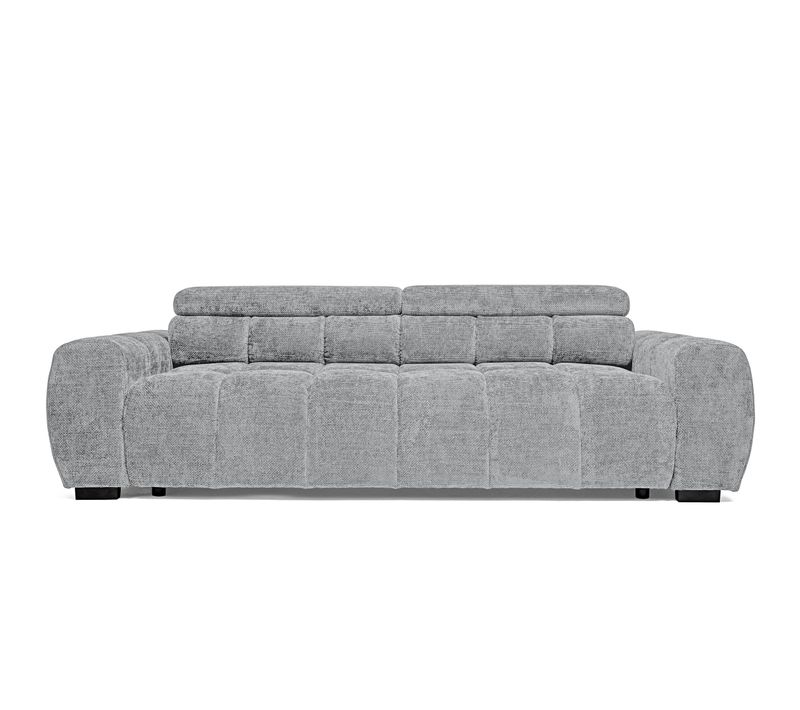 Canapé relax 3,5 places AUGUSTIN tissu gris clair