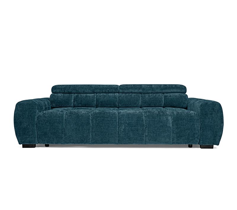 Canapé relax 3,5 places AUGUSTIN tissu bleu clair