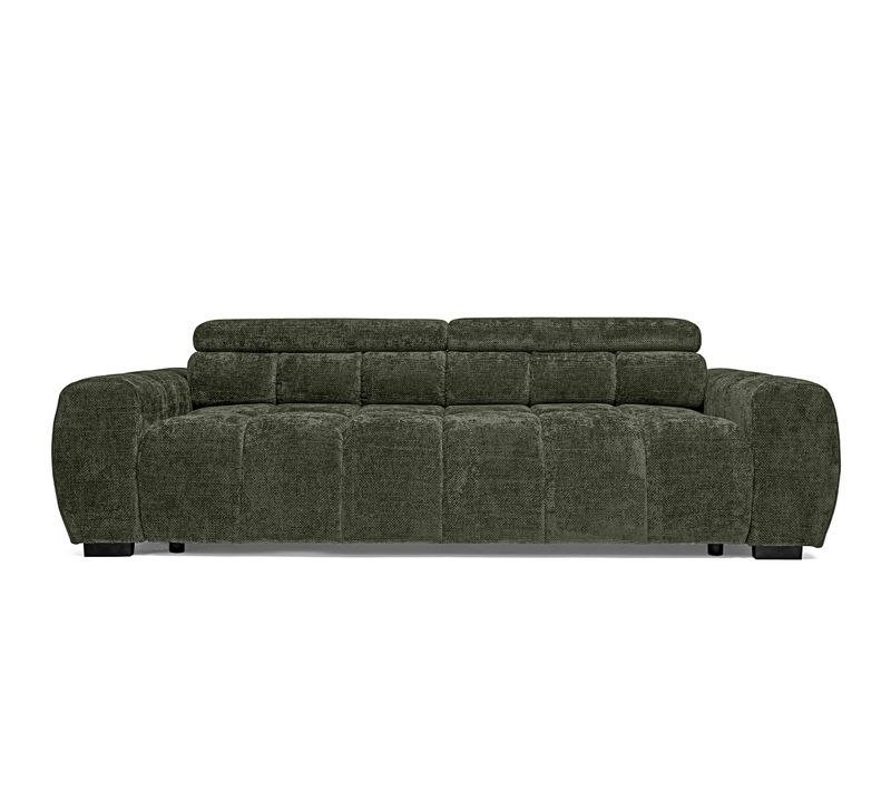 Canapé relax 3,5 places AUGUSTIN tissu vert