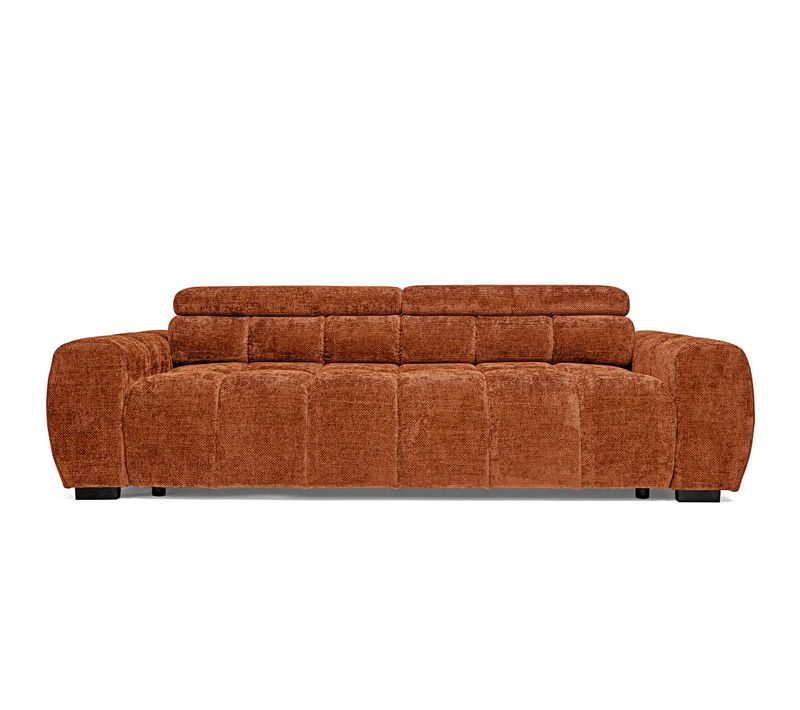 Canapé relax 3,5 places AUGUSTIN tissu terra cotta