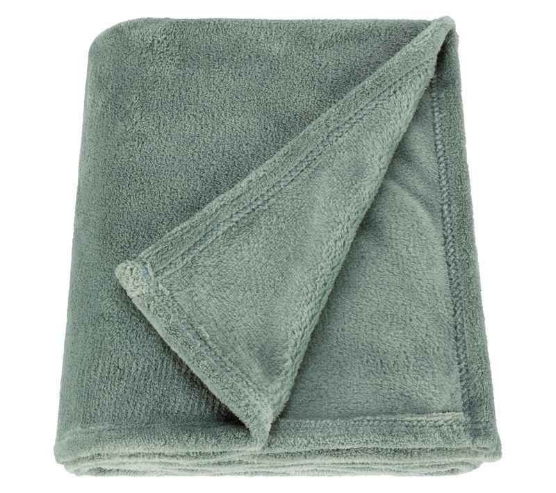 Plaid 125x150 cm DOUCEUR Vert de gris