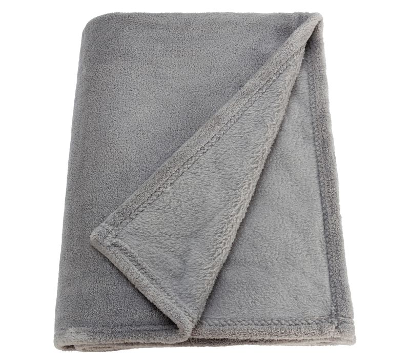 Plaid 125x150 cm DOUCEUR Gris clair