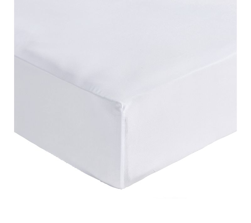 Drap housse blanc 90x190 cm DREAMEA VICTOR