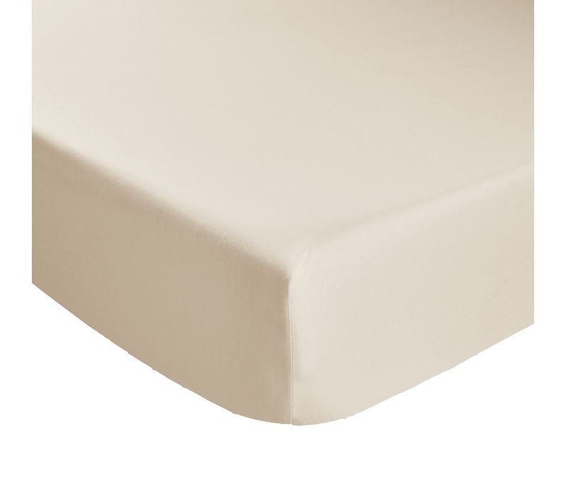 Drap housse beige 200x200 cm DREAMEA PERCALE