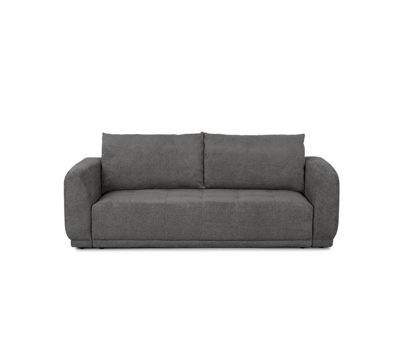 Canapé 3 places convertible AUSTIN tissu gris foncé