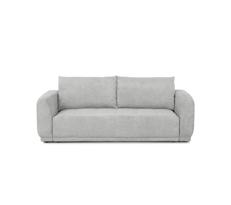 Canapé 3 places convertible AUSTIN tissu gris clair