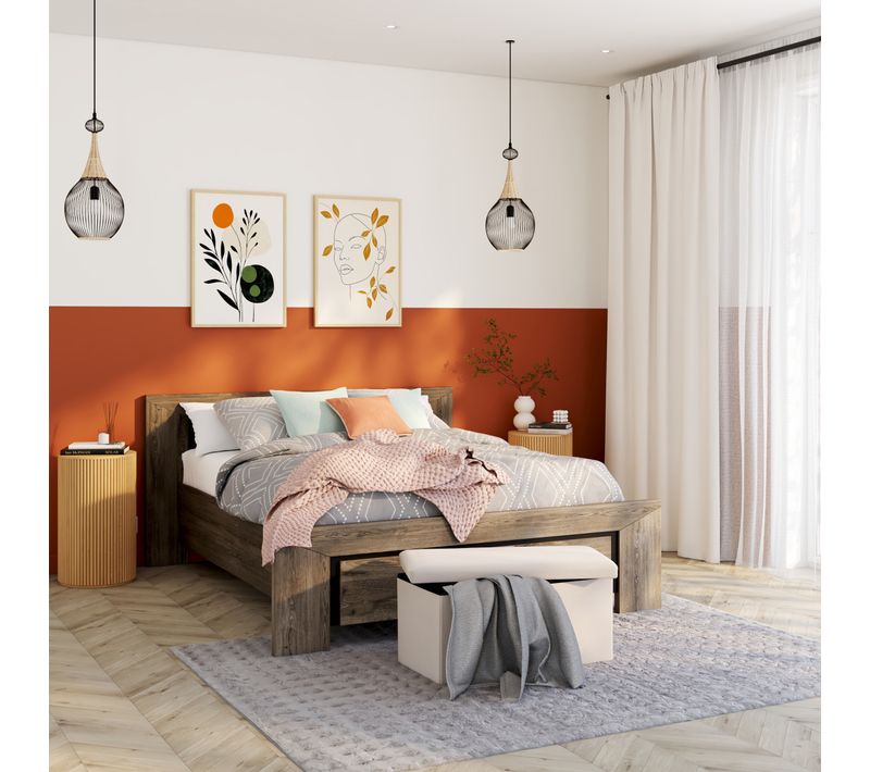 Banc pliable H. 38 cm PAULINE Ecru