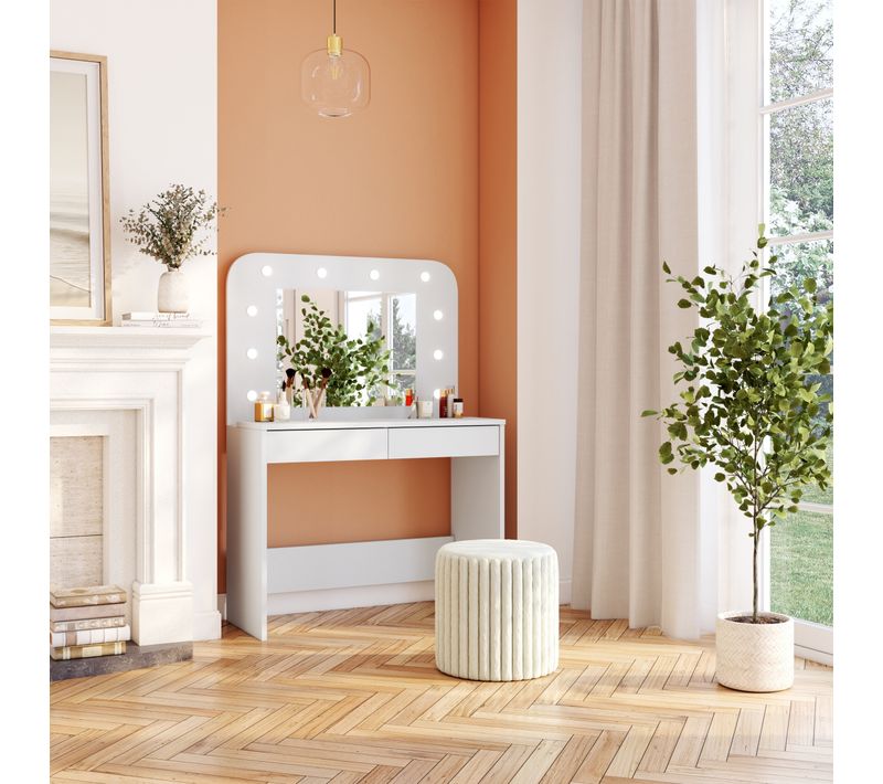 Pouf H. 40 cm COCO Blanc
