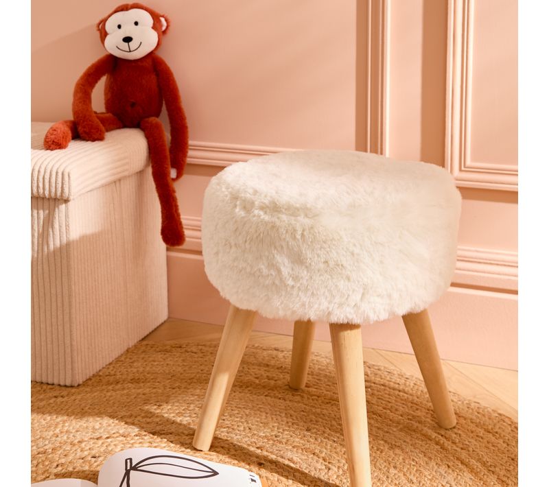 Pouf H. 40 cm JACOB Blanc