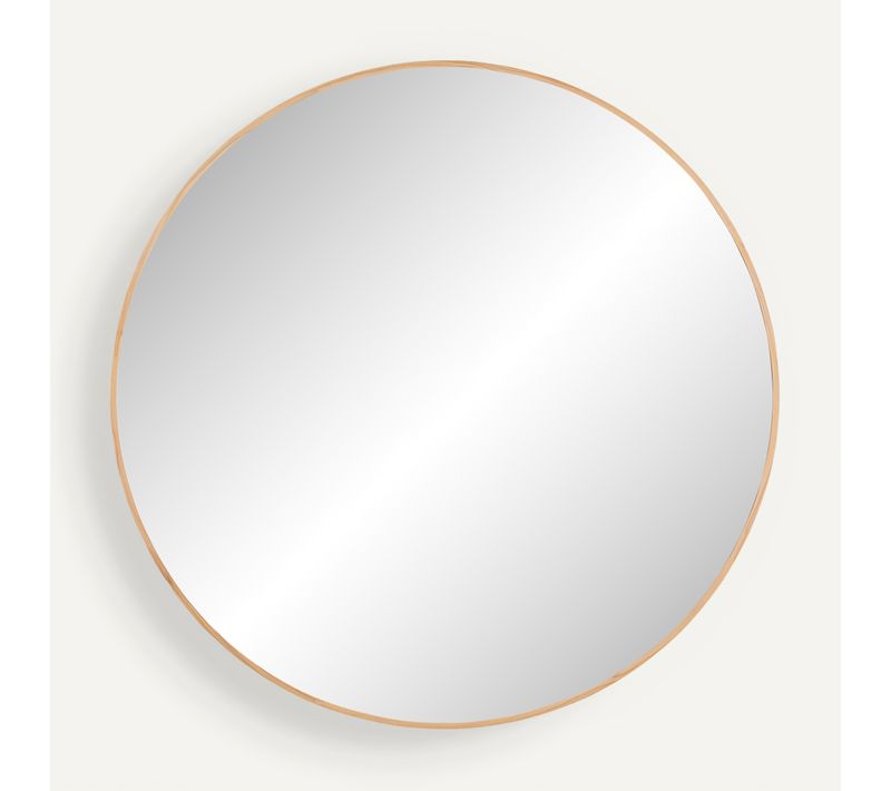 Miroir rond D. 75 cm CIRCLE Imitation bois