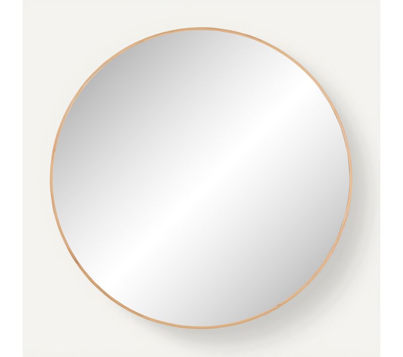 Miroir rond D. 110 cm CIRCLE Imitation bois