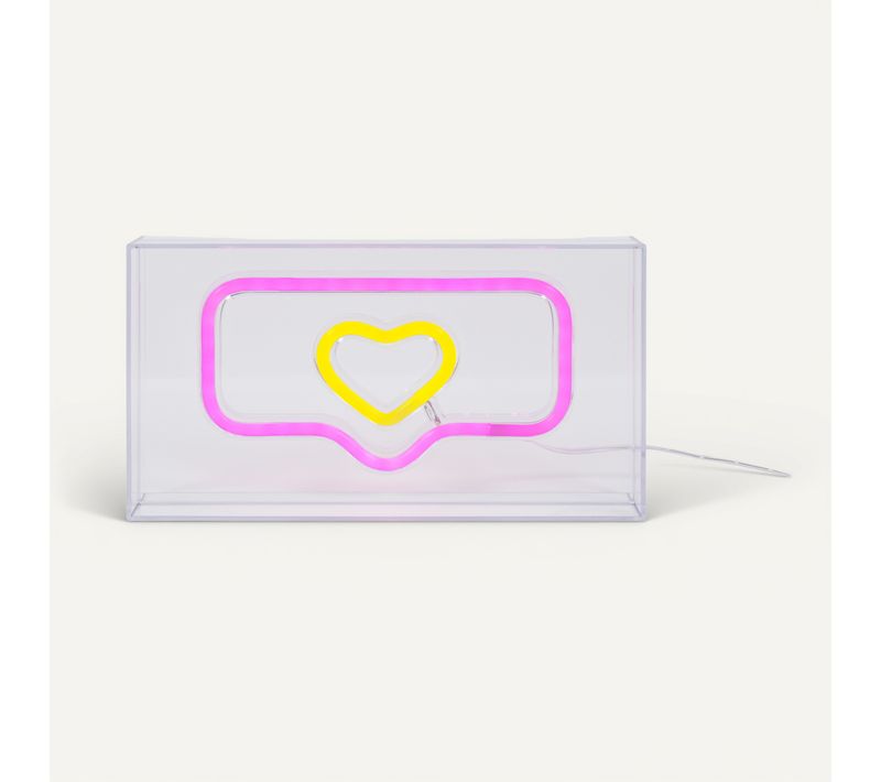 Message coeur néon LED USB COEUR Rose