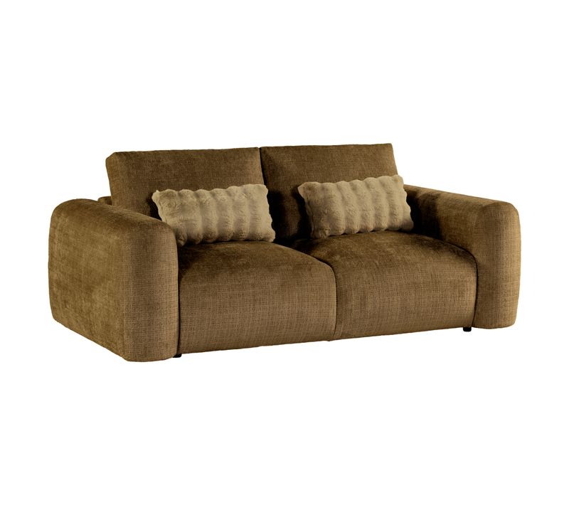 Canapé 2 places BELLO tissu marron