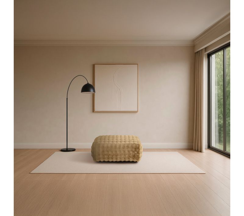 POUF BELLO tissu marron