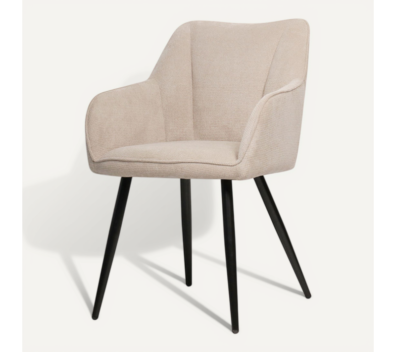 Chaise Repas Rio Beige Pieds Métal Noir