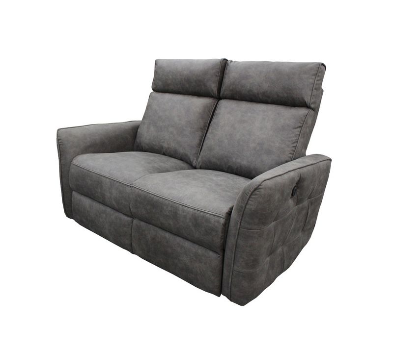 Canapé 2 Places Électrique Relax Gris Anthracite Lito