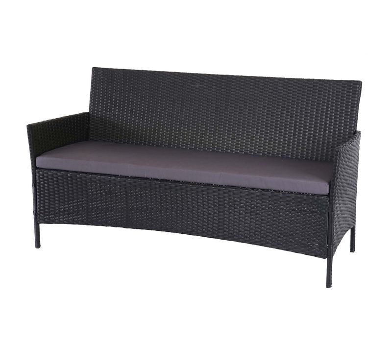 Banc De Jardin 3 Places 154 Cm En Polyrotin Anthracite Coussins Anthracite 04_0001101