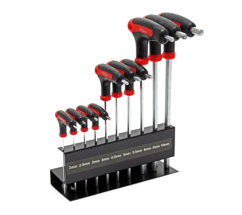 Jeu De 11 Clés Hexagonales Mâle Support Clé Allen à Six Pans Poignées En T 16_0002272