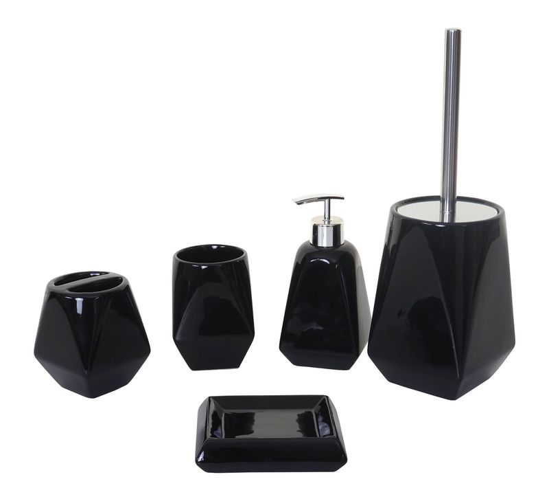 Ensemble D'accessoires De Salle De Bain 5 Pièces Porte-brosse Wc Porte-brosse à Dents En Céramique