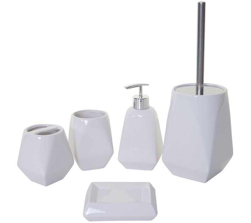 Ensemble D'accessoires De Salle De Bain 5 Pièces Porte-brosse Wc Porte-brosse à Dents En Céramique