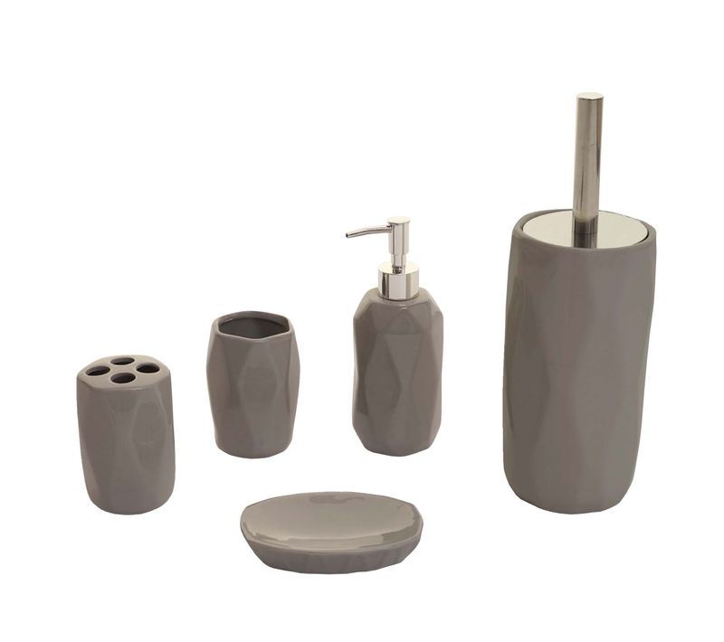 Ensemble De Salle De Bain 5 Pièces Brosse à Dents Savon Porte-brosse Wc Accessoires En Céramique G