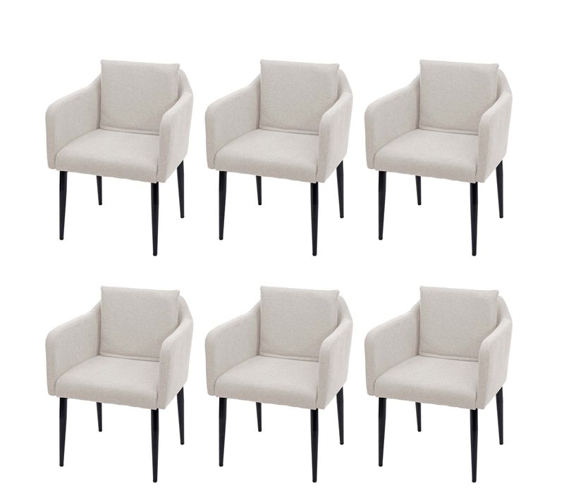 Lot De 6 Chaises De Salle à Manger Moderne Et Confortable En Tissu / Textile Crème 04_0002124