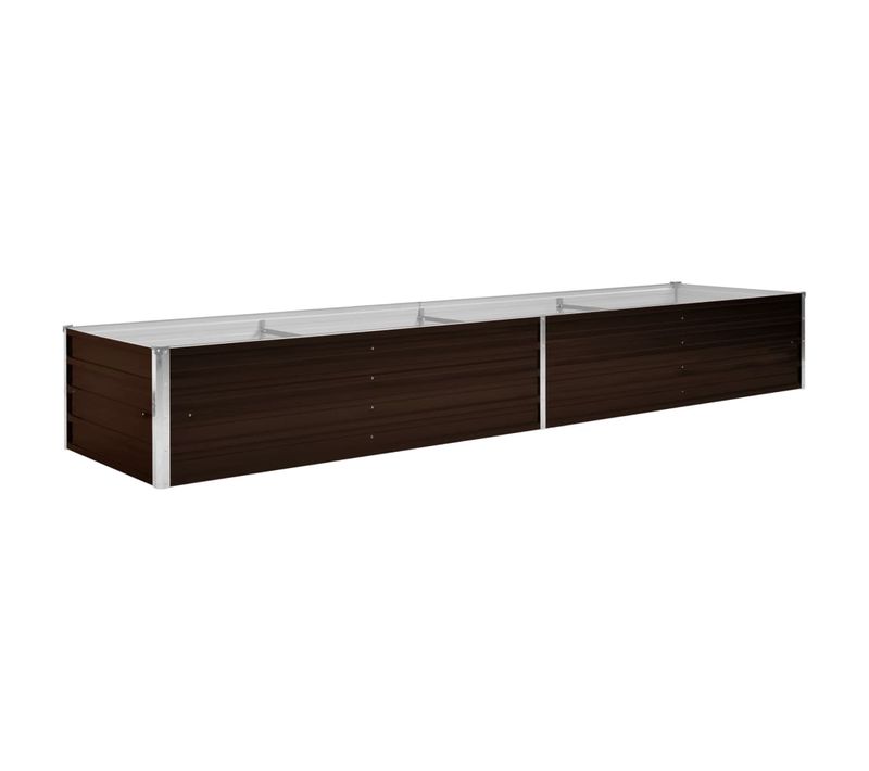 Jardinière Lit Surélevé Plantes Fleurs Jardin Marron 320 X 80 X 45 Cm Acier Galvanisé