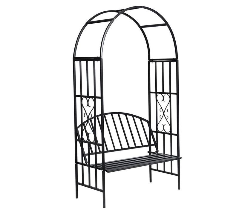 Arche À Rosiers Gloriette Jardin Avec banc