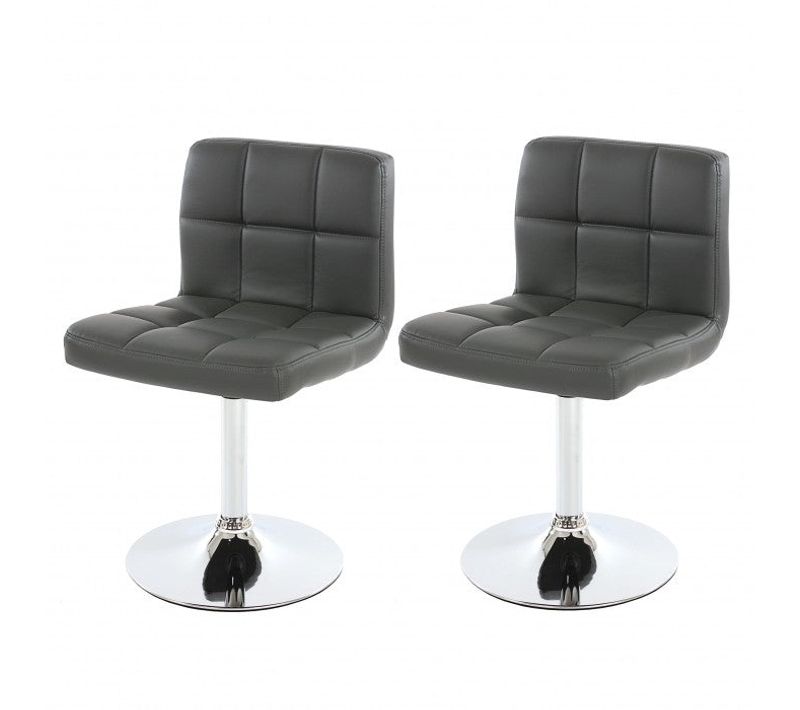 Lot De 2 Chaises Fauteuils De Salle à Manger En Synthétique Gris Cds04067