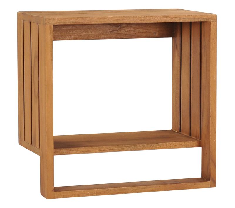 Porte-serviette Mural 35 X 20 X 35 Cm Bois De Teck Solide 02_0001644