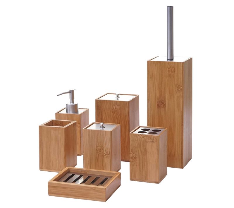 Accessoires De Salle De Bain 7 Pièces Distributeur De Savon Porte-brosse à Dents Porte-savon En Ba