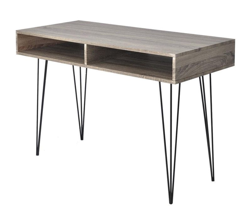 Bureau Avec 2 Compartiments Gris - 110 x 50 x 76 cm