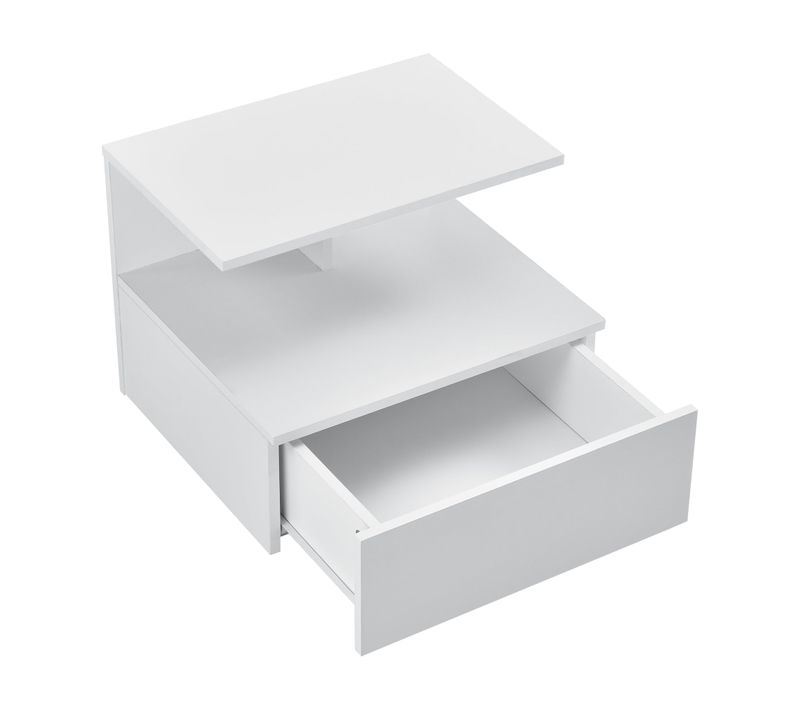 Table De Chevet Nuit Armoire Murale Avec Tiroir Rangement 40 Cm Blanc 03_0000825