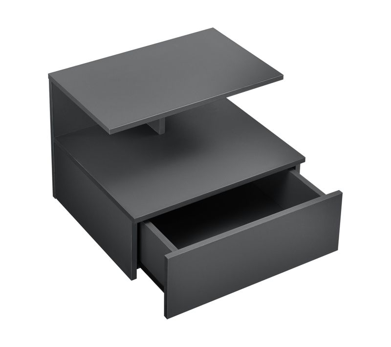 Table De Nuit Chevet Armoire Murale Avec Tiroir Rangement 40 Cm Gris Foncé 03_0000828