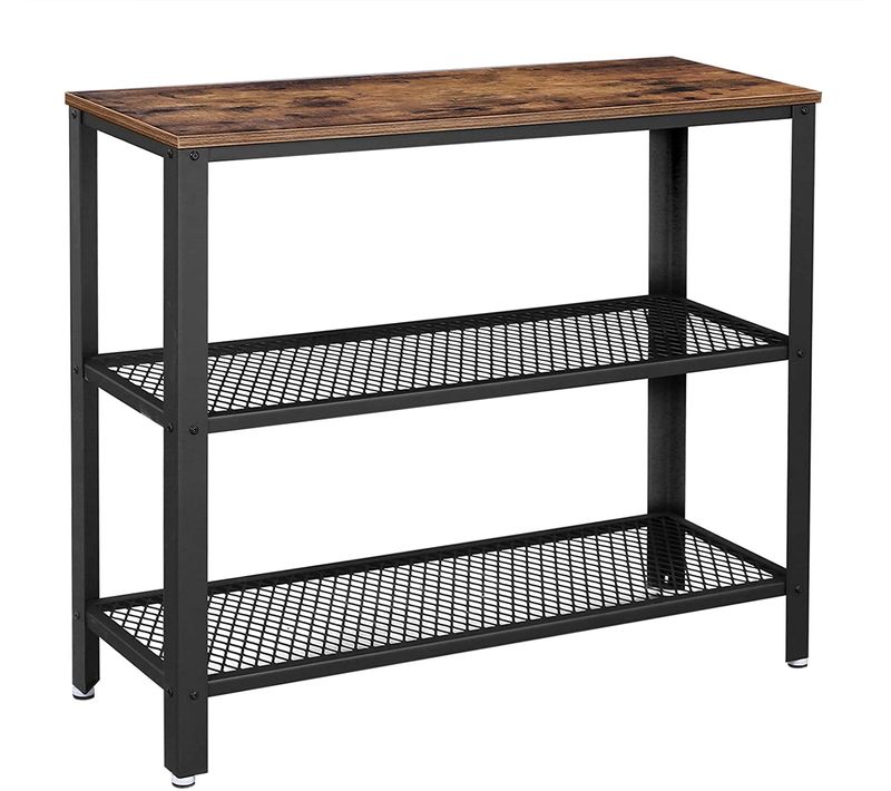 Table Console Table D'appoint Buffet Avec 2 Étagères En Treillis Pour Salon Couloir 1